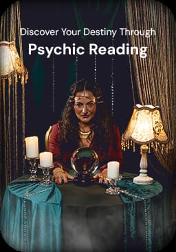 professional psychic reading banner with a crystal ball and mystical atmosphere